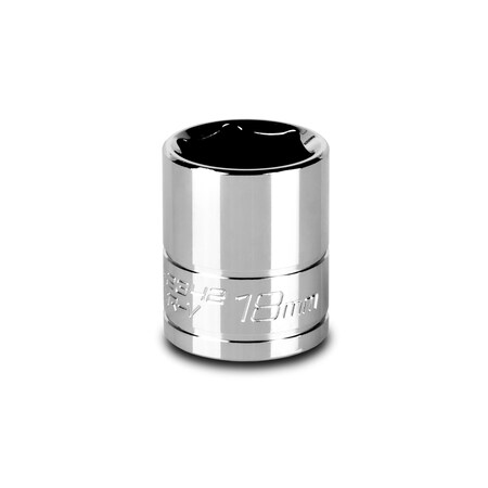 Capri Tools 3/8 in Drive 18 mm 6-Point Metric Shallow Socket 1-2342